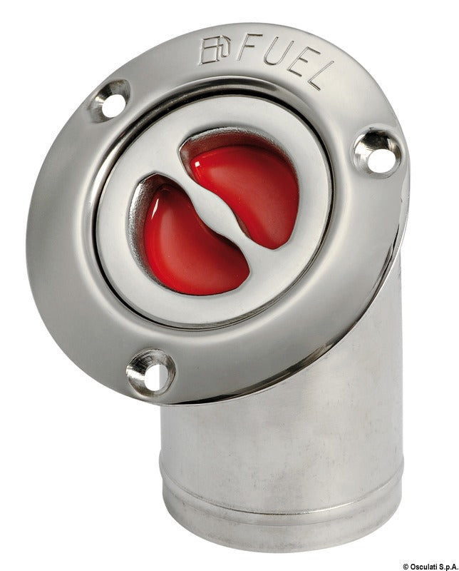 FUEL deck plug polished SS 45° angled 50 mm - foto originale Osculati Srl