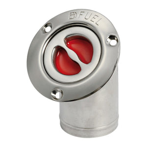 FUEL deck plug polished SS 45° angled 50 mm - foto originale Osculati Srl