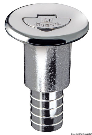 Chromed brass filler cap long neck WASTE 38 mm - foto originale Osculati Srl
