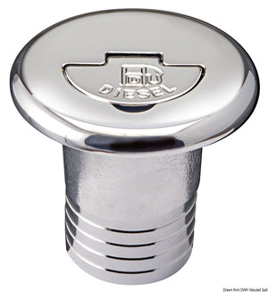 Chromed brass filler cap straight DIESEL 50 mm - foto originale Osculati Srl