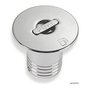 Chromed brass FUEL straight deck plug 50 mm - foto originale Osculati Srl