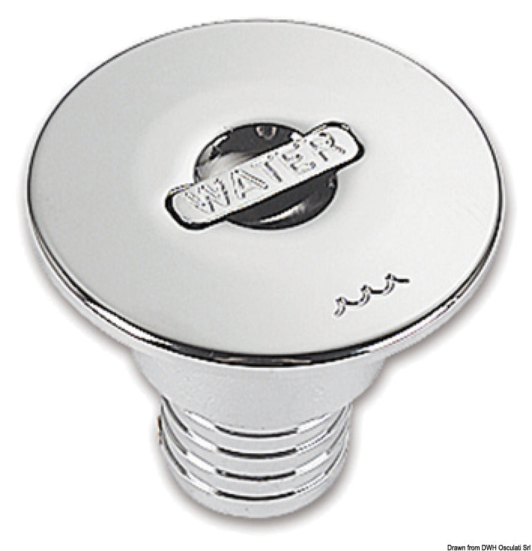 Chromed brass WATER straight deck plug 38 mm - foto originale Osculati Srl