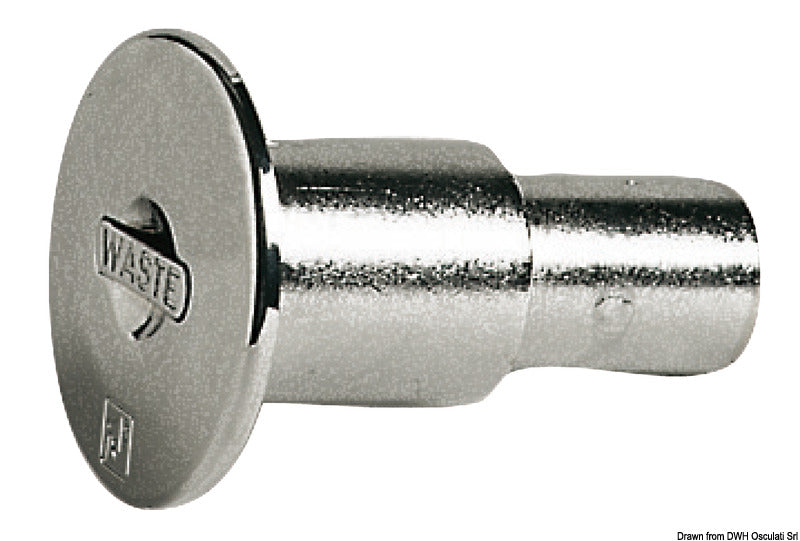 Chromed brass WATER straight deck plug 38 mm - foto originale Osculati Srl
