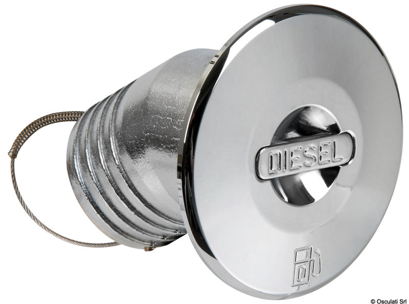 Chromed brass DIESEL 30° angled deck plug 50 mm - foto originale Osculati Srl