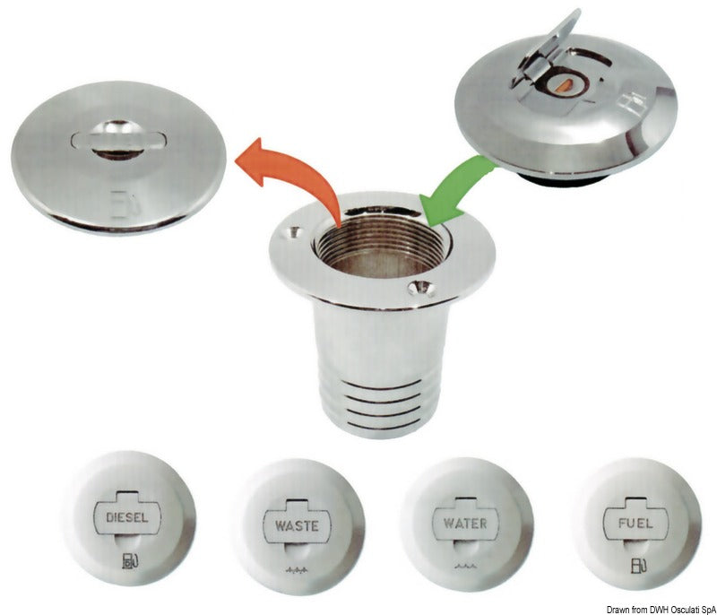 Water deck filler without joint pin - foto originale Osculati Srl