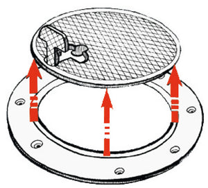 Inspection hatch w/cover black 315 x 270 mm - foto originale Osculati Srl