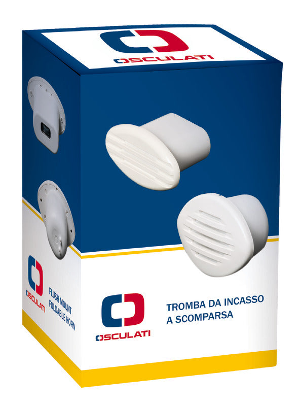 Flush-mount horn white ABS 12 V - foto originale Osculati Srl