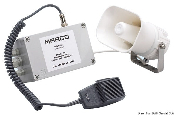 Marco Electronic multifunctional horn/whistle 112dB 12 V - foto originale Osculati Srl