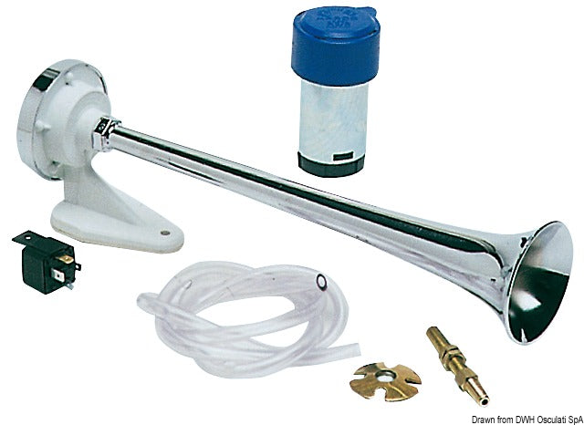 Marco Trumpet horn w/compressor chromed ABS 12 V - foto originale Osculati Srl
