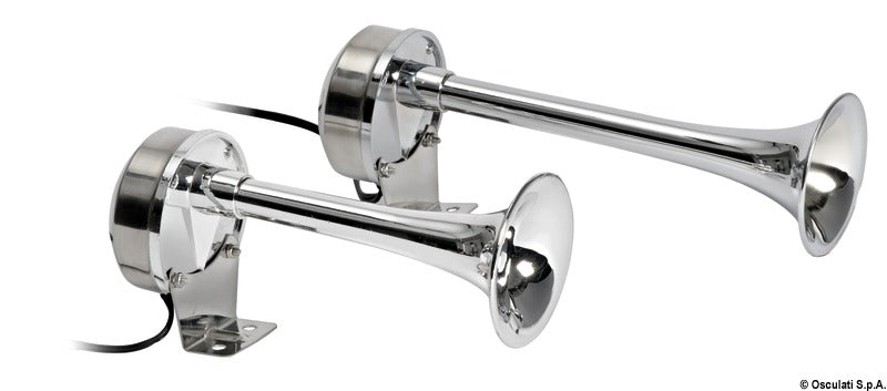 Twin horn 12 V 210 + 268 mm - foto originale Osculati Srl