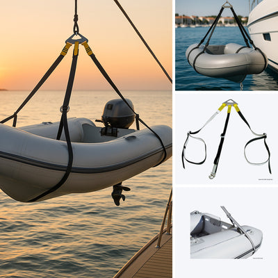 3-arm dinghy lift system + 2 straps