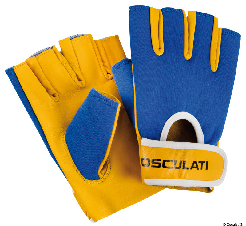 Sailing leather gloves short fingers L - foto originale Osculati Srl