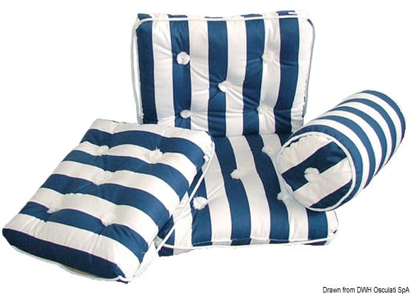 Roller cotton cushion blue/white stripe Ø190x440mm - foto originale Osculati Srl