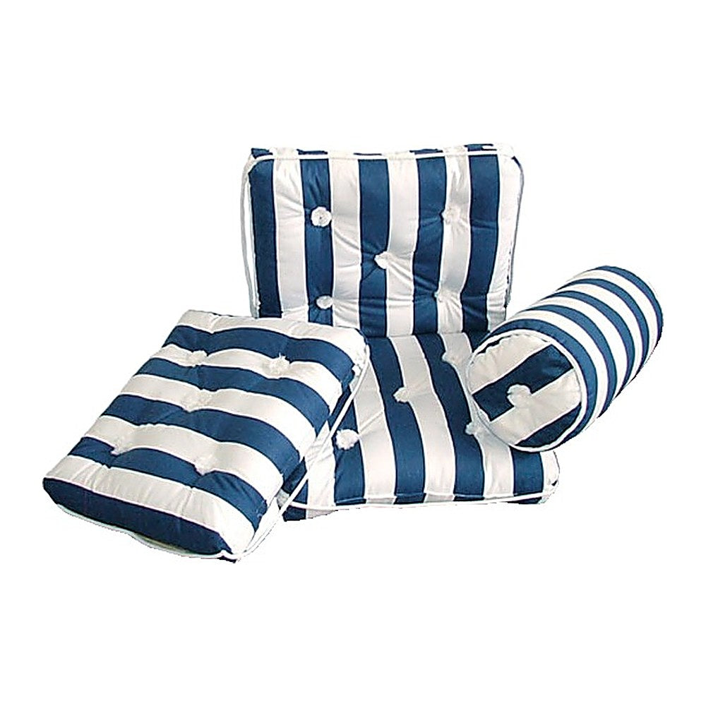 Roller cotton cushion blue/white stripe Ø190x440mm - foto originale Osculati Srl