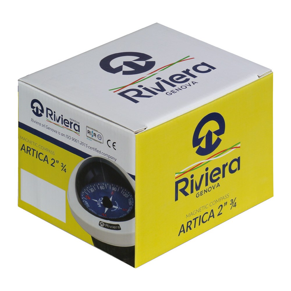 RIVIERA Artica Slim 2"3/4 white recess-fit compass, black rose - foto originale Osculati Srl