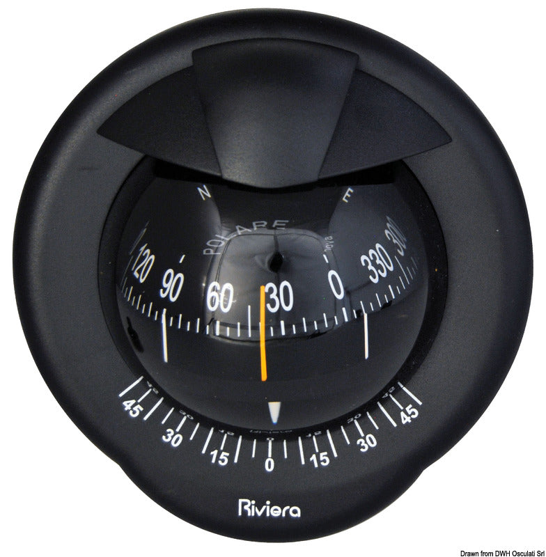 RIVIERA Polare BP1 compass 3" black/black - foto originale Osculati Srl