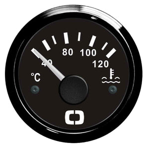 Water temperature gauge 40/120° black/black - foto originale Osculati Srl