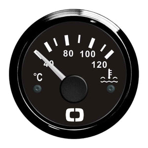 Water temperature gauge 40/120° black/black - foto originale Osculati Srl