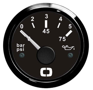 Oil pressure indicator 0/5 bar black/black - foto originale Osculati Srl
