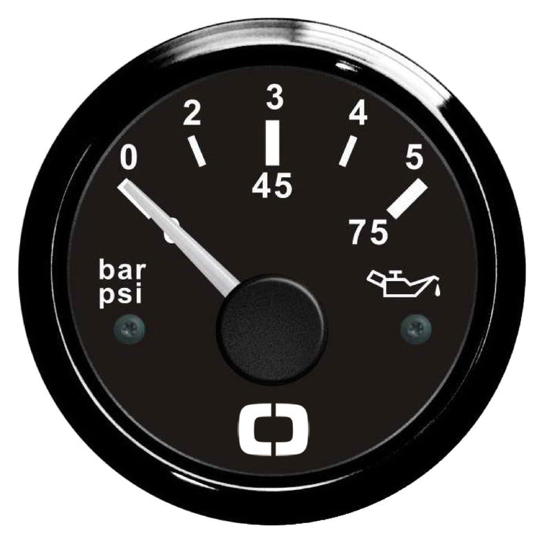 Oil pressure indicator 0/5 bar black/black - foto originale Osculati Srl