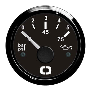 Oil pressure indicator 0/5 bar black/black - foto originale Osculati Srl