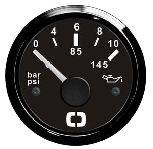 Oil pressure indicator 0/10 bar black/black - foto originale Osculati Srl