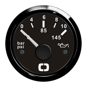 Oil pressure indicator 0/10 bar black/black - foto originale Osculati Srl