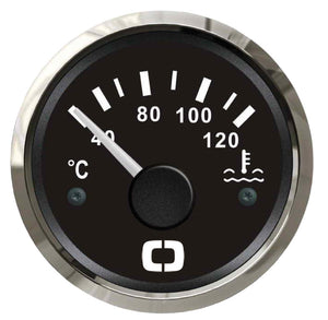 Water temperature gauge 40/120° black/glossy - foto originale Osculati Srl