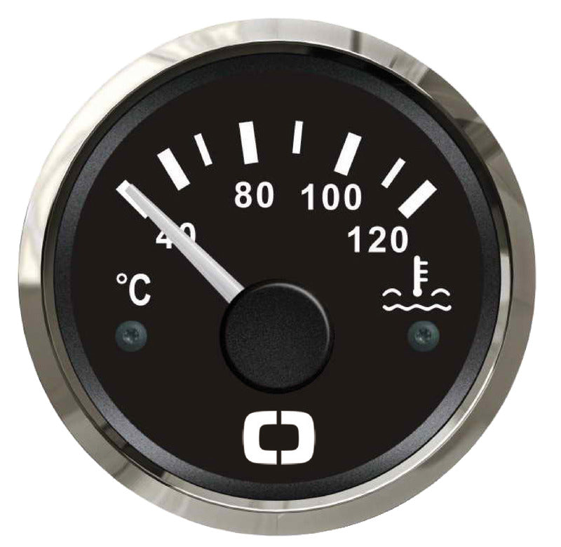 Water temperature gauge 40/120° black/glossy - foto originale Osculati Srl