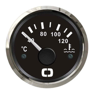 Water temperature gauge 40/120° black/glossy - foto originale Osculati Srl