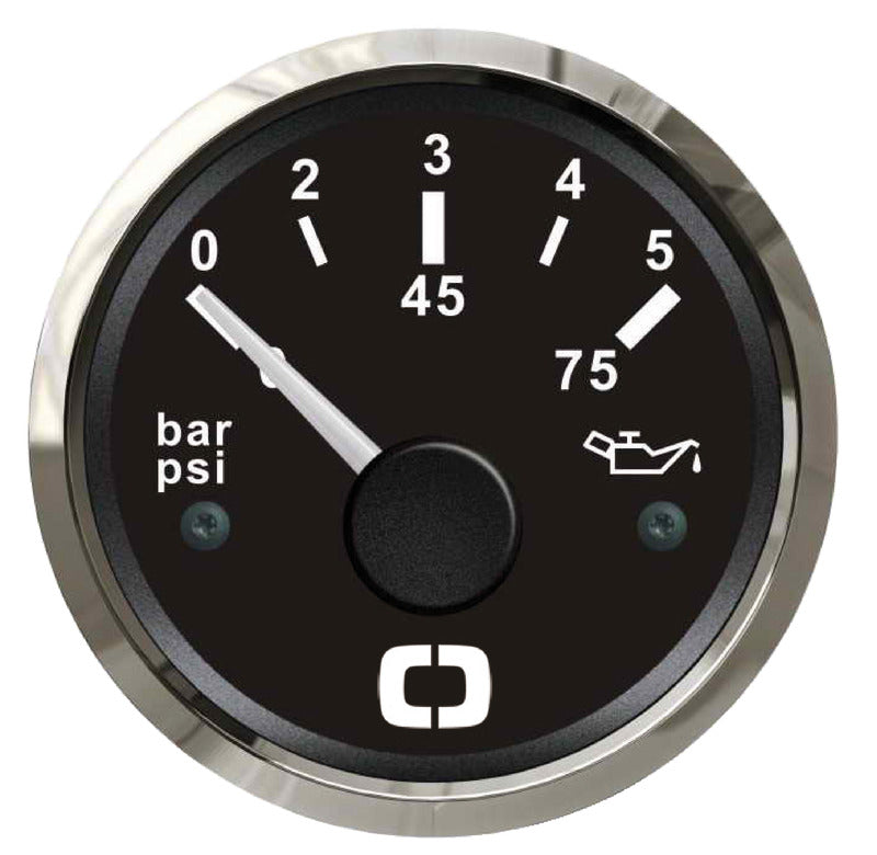 Oil pressure indicator 0/5 bar black/glossy - foto originale Osculati Srl