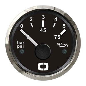 Oil pressure indicator 0/5 bar black/glossy - foto originale Osculati Srl