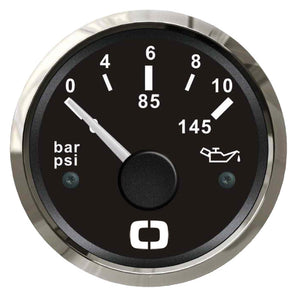 Oil pressure indicator 0/10 bar black/glossy - foto originale Osculati Srl