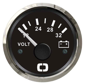 Voltmeter 18/32 V black/glossy - foto originale Osculati Srl