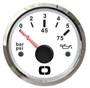 Oil pressure indicator 0/5 bar white/glossy - foto originale Osculati Srl