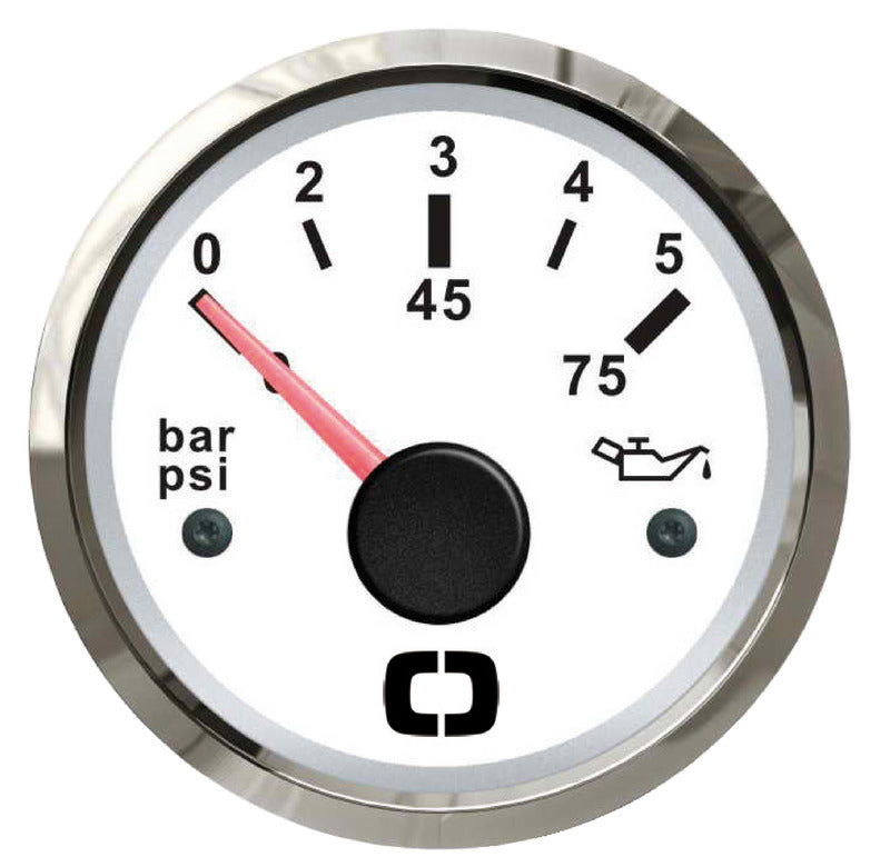 Oil pressure indicator 0/5 bar white/glossy - foto originale Osculati Srl