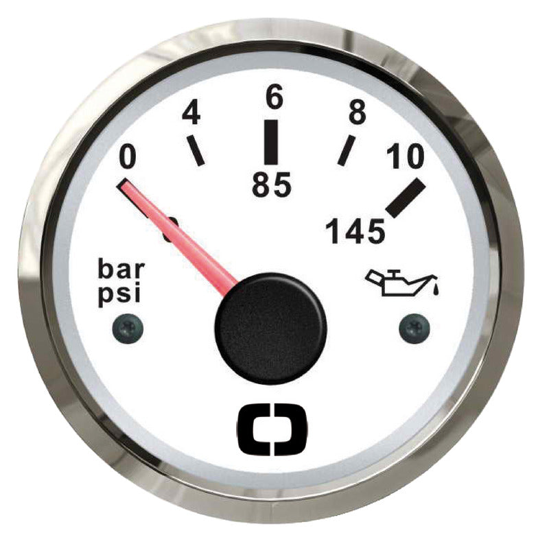 Oil pressure indicator 0/10 bar white/glossy - foto originale Osculati Srl