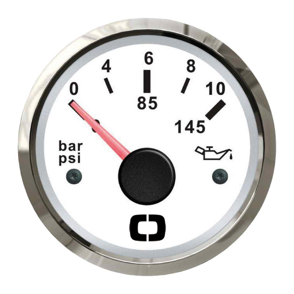 Oil pressure indicator 0/10 bar white/glossy - foto originale Osculati Srl