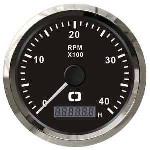 Revolution counter 0-4000 RPM black/glossy - foto originale Osculati Srl
