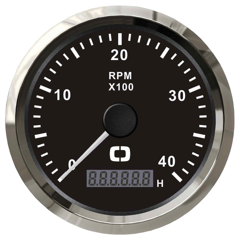 Revolution counter 0-4000 RPM black/glossy - foto originale Osculati Srl