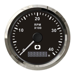 Revolution counter 0-4000 RPM black/glossy - foto originale Osculati Srl