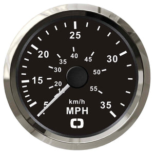 Pitot speedometer 0-35 MPH black/glossy - foto originale Osculati Srl