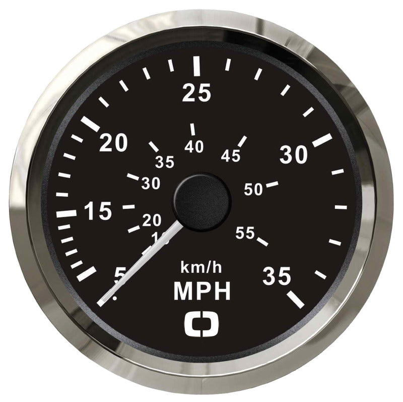 Pitot speedometer 0-35 MPH black/glossy - foto originale Osculati Srl