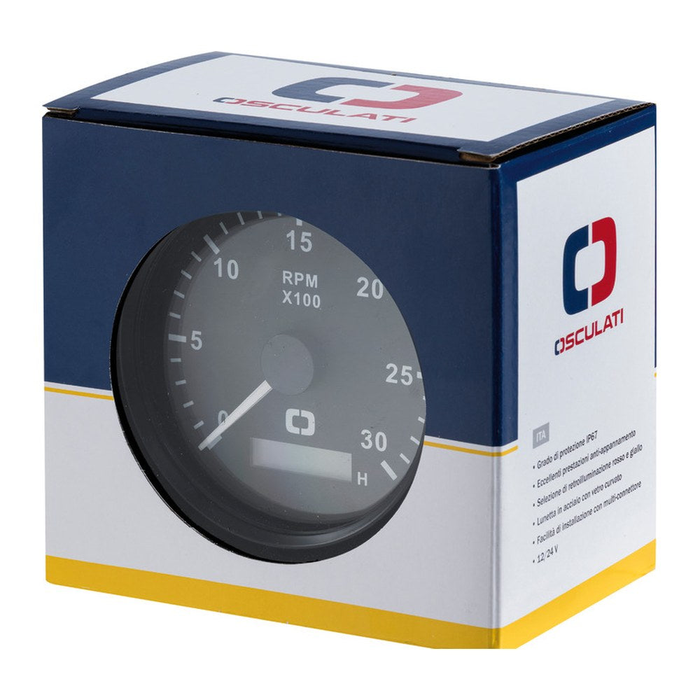 Pitot speedometer 0-55 MPH black/glossy - foto originale Osculati Srl