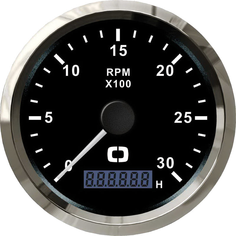 Revolution counter 0-3000 RPM black/glossy - foto originale Osculati Srl