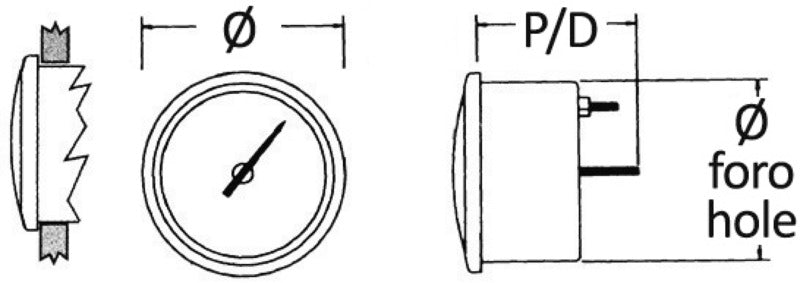 Revolution counter 0-3000 RPM black/black - foto originale Osculati Srl