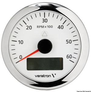 VDO Marine VDO ViewLine RPM counter 6000 RPM white - foto originale Osculati Srl