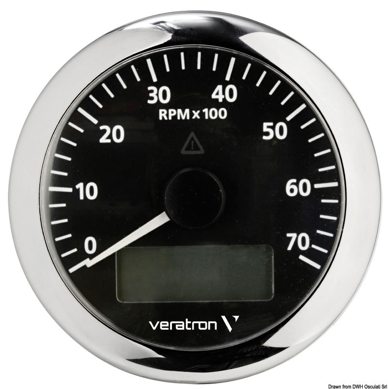 VDO Marine Revolution counter 7000 RPM black - foto originale Osculati Srl