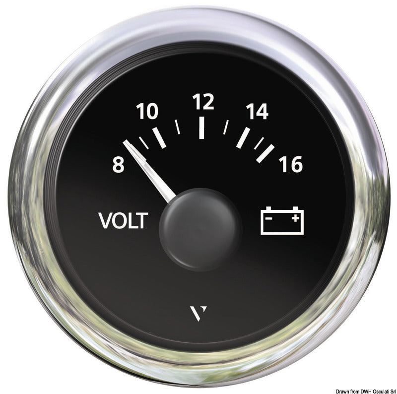 VDO Marine Voltmeter black 8/16 V - foto originale Osculati Srl