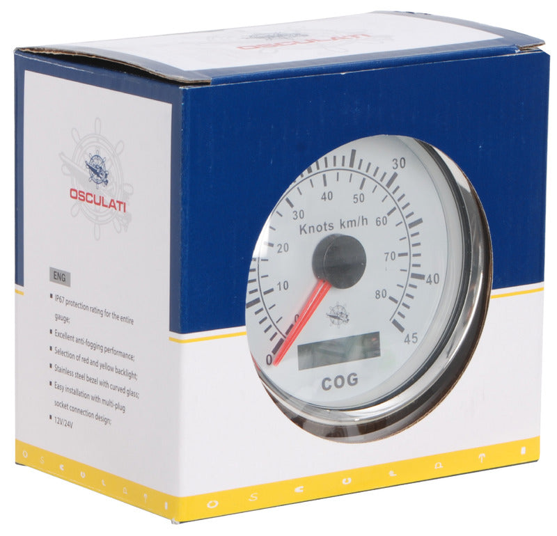 Speedometer w/GPS compass white/glossy - foto originale Osculati Srl